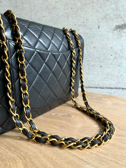 CHANEL Medium Lambskin Matelasse Single Flap Chain Bag