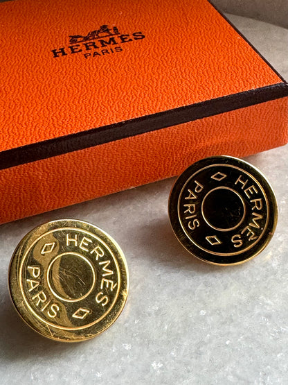 HERMES Clou De Selle Clip On Earrings