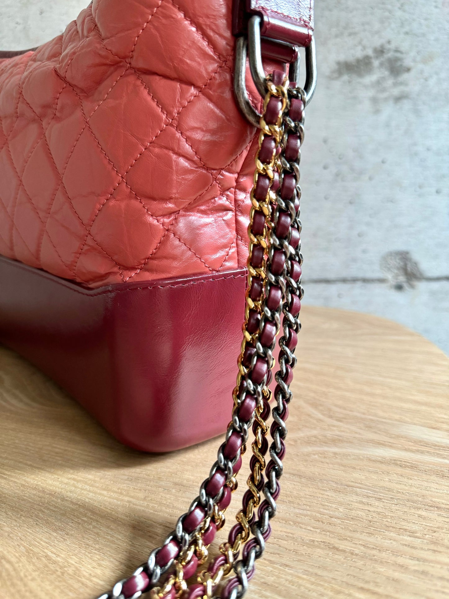 CHANEL Aged Calfskin Quilted Medium Gabrielle Hobo