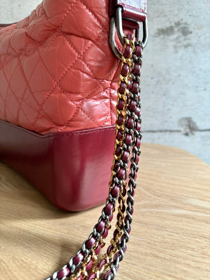 CHANEL Aged Calfskin Quilted Medium Gabrielle Hobo