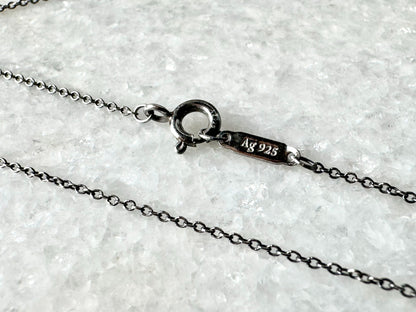 TIFFANY & CO. Sterling Silver Enamel Return to Tiffany Double Mini Heart Tag Pendant Necklace