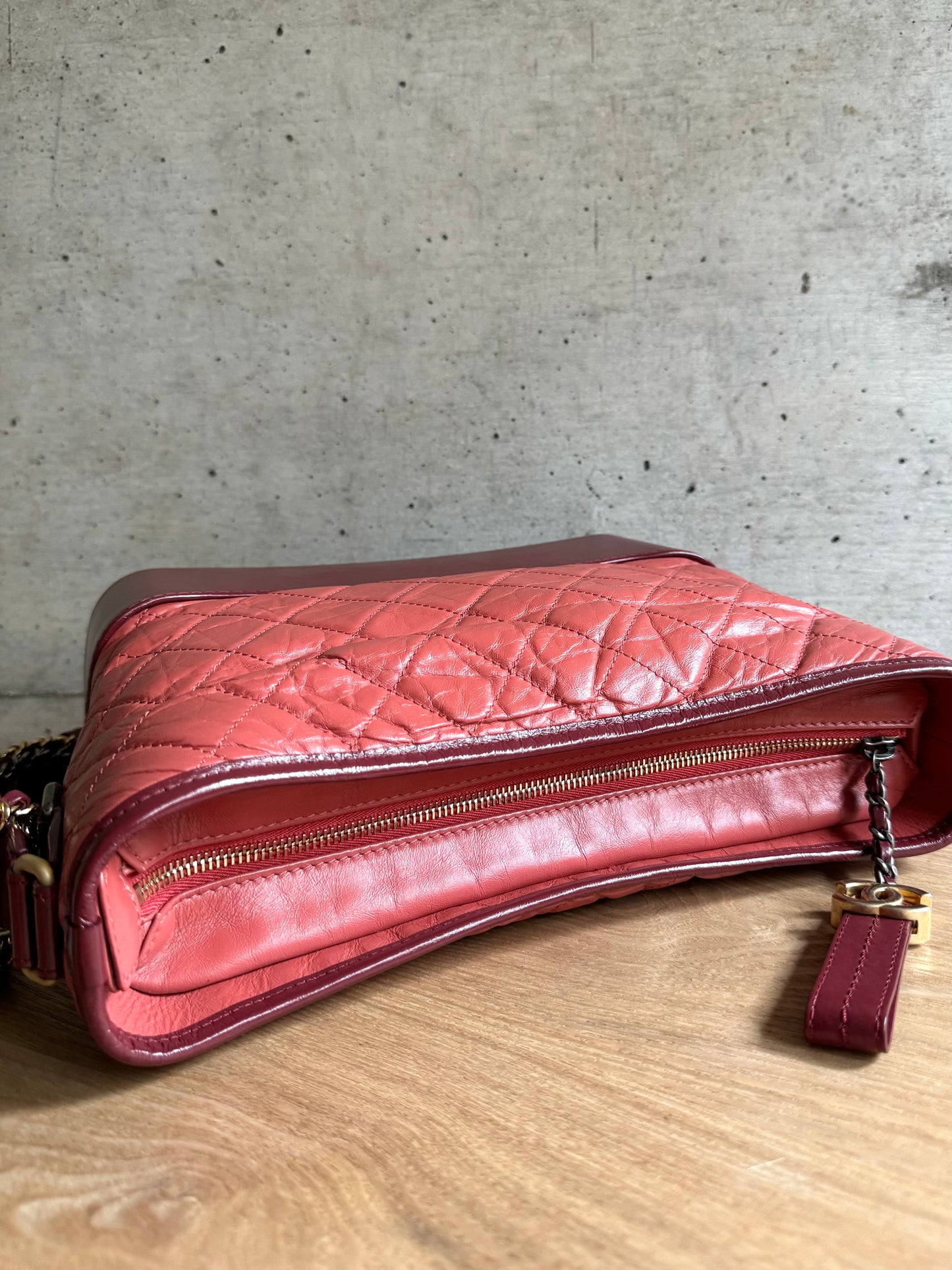 CHANEL Aged Calfskin Quilted Medium Gabrielle Hobo