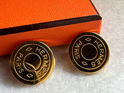 HERMES Clou De Selle Clip On Earrings