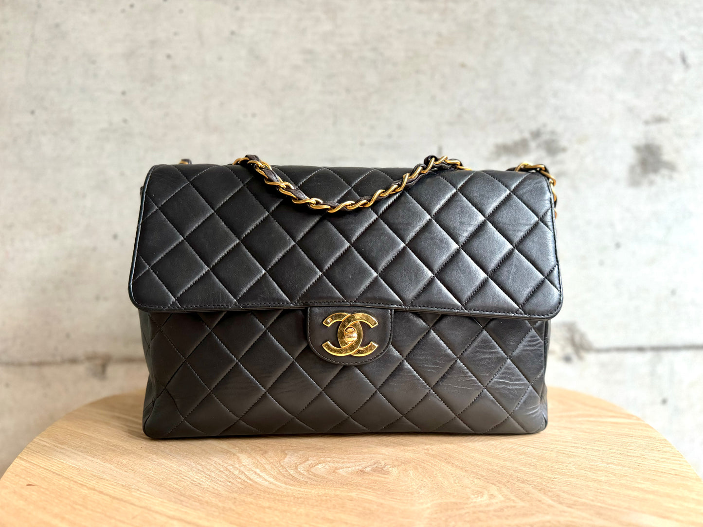 CHANEL Medium Lambskin Matelasse Single Flap Chain Bag