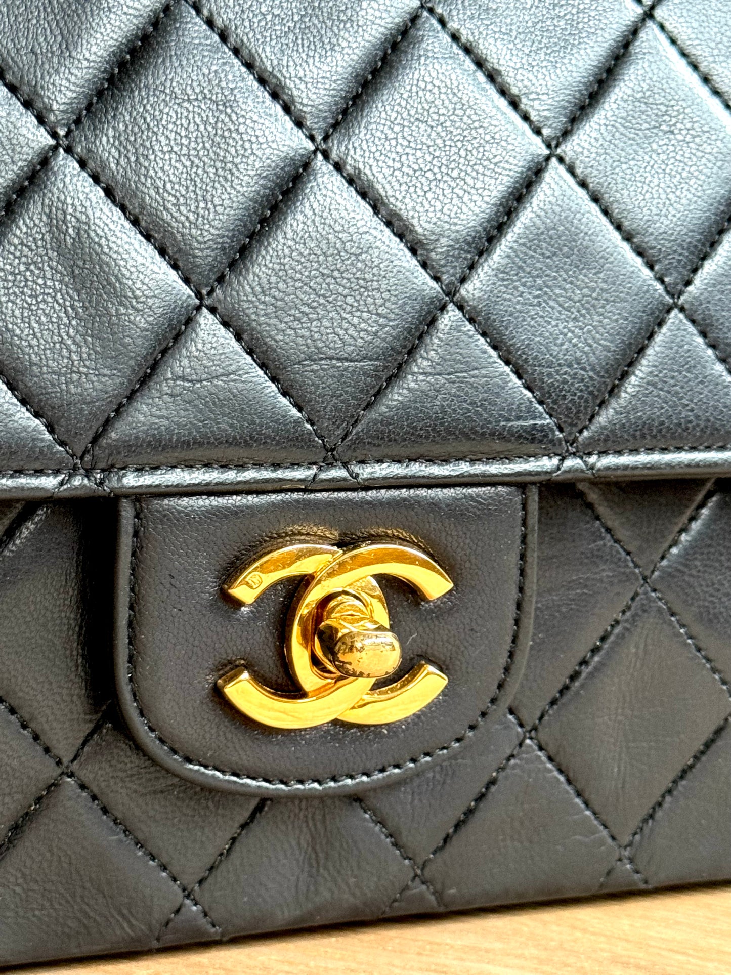 CHANEL Lambskin Medium Mademoiselle Chain Double Flap Bag