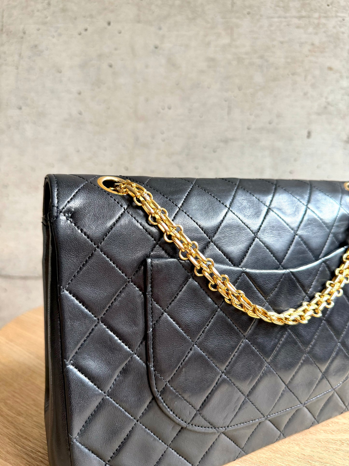 CHANEL Lambskin Medium Mademoiselle Chain Double Flap Bag