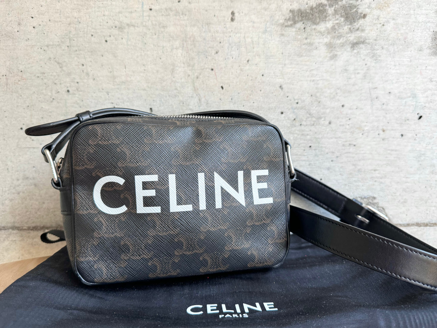 CELINE Triomphe Canvas Mini Messenger Bag