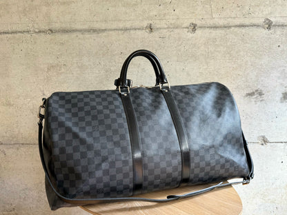 LOUIS VUITTON Damier Graphite Keepall Bandouliere 55