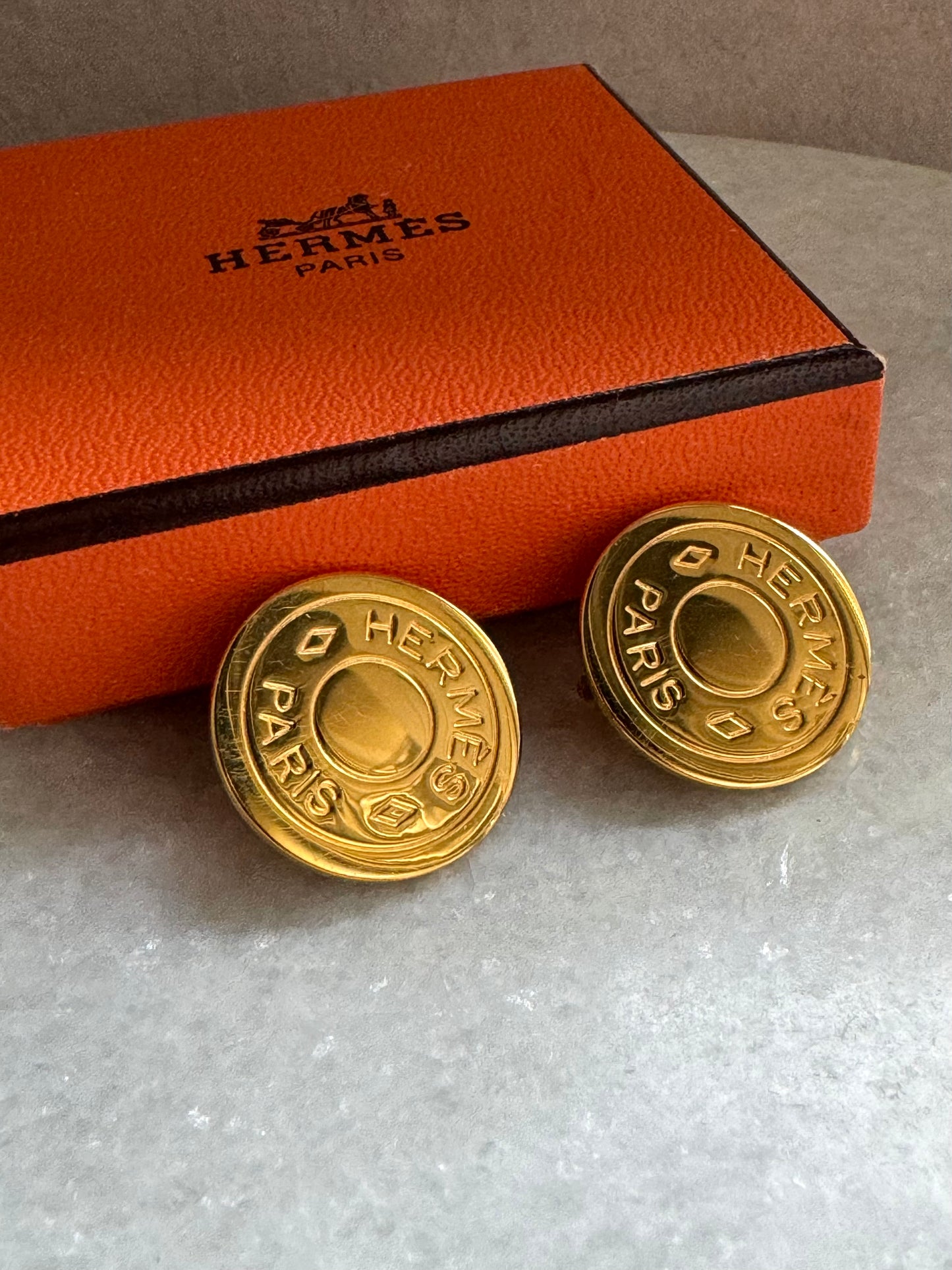 HERMES Clou De Selle Clip On Earrings