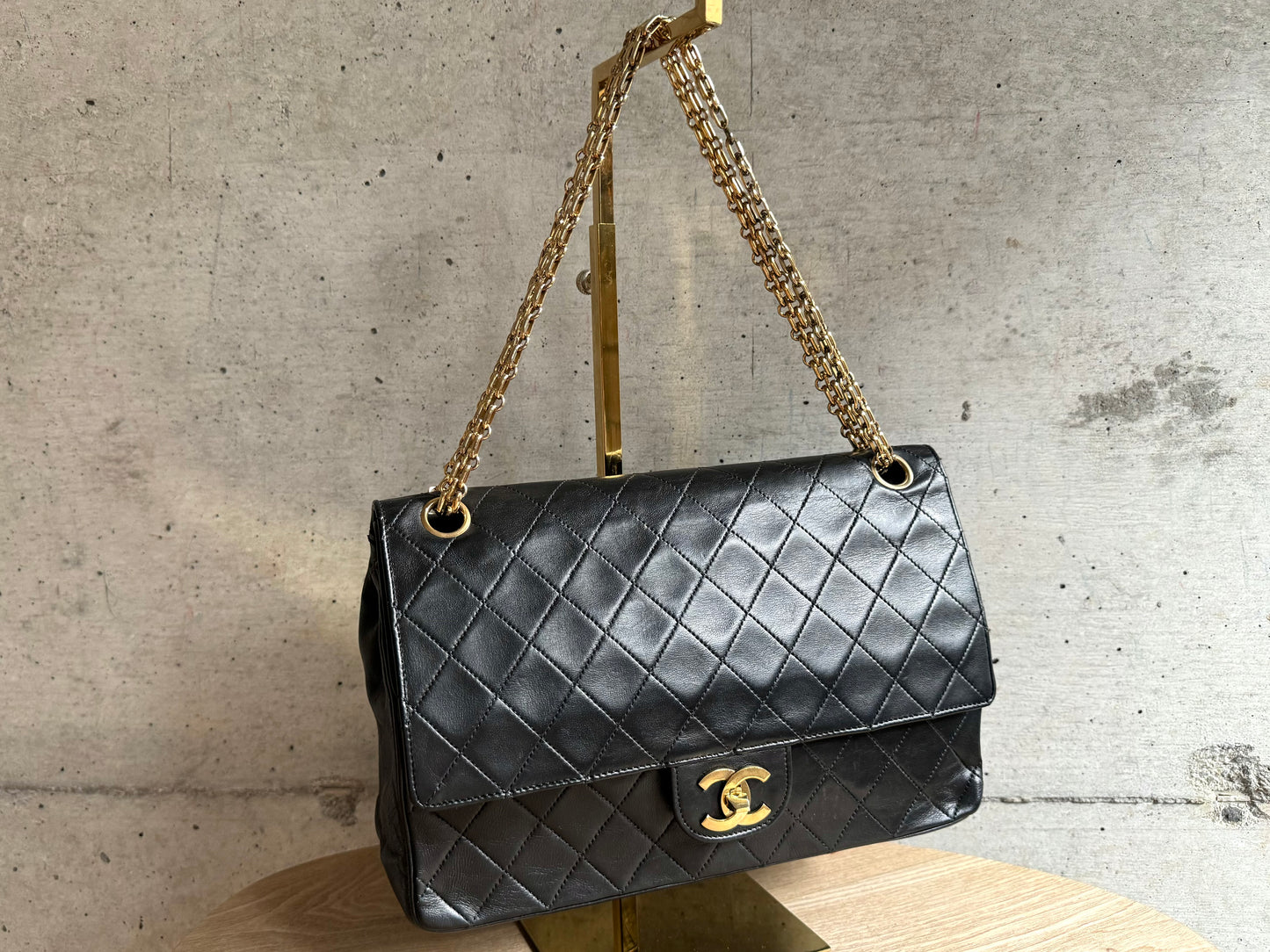 CHANEL Lambskin Medium Mademoiselle Chain Double Flap Bag