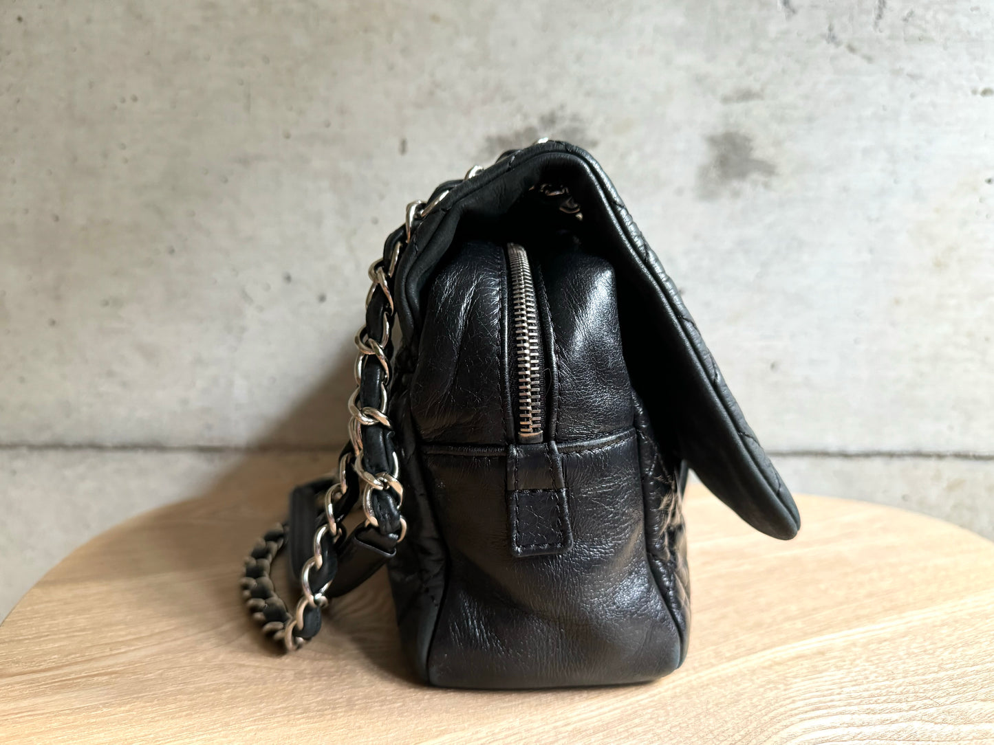 CHANEL Black Leather Casual Journey Flap Bag