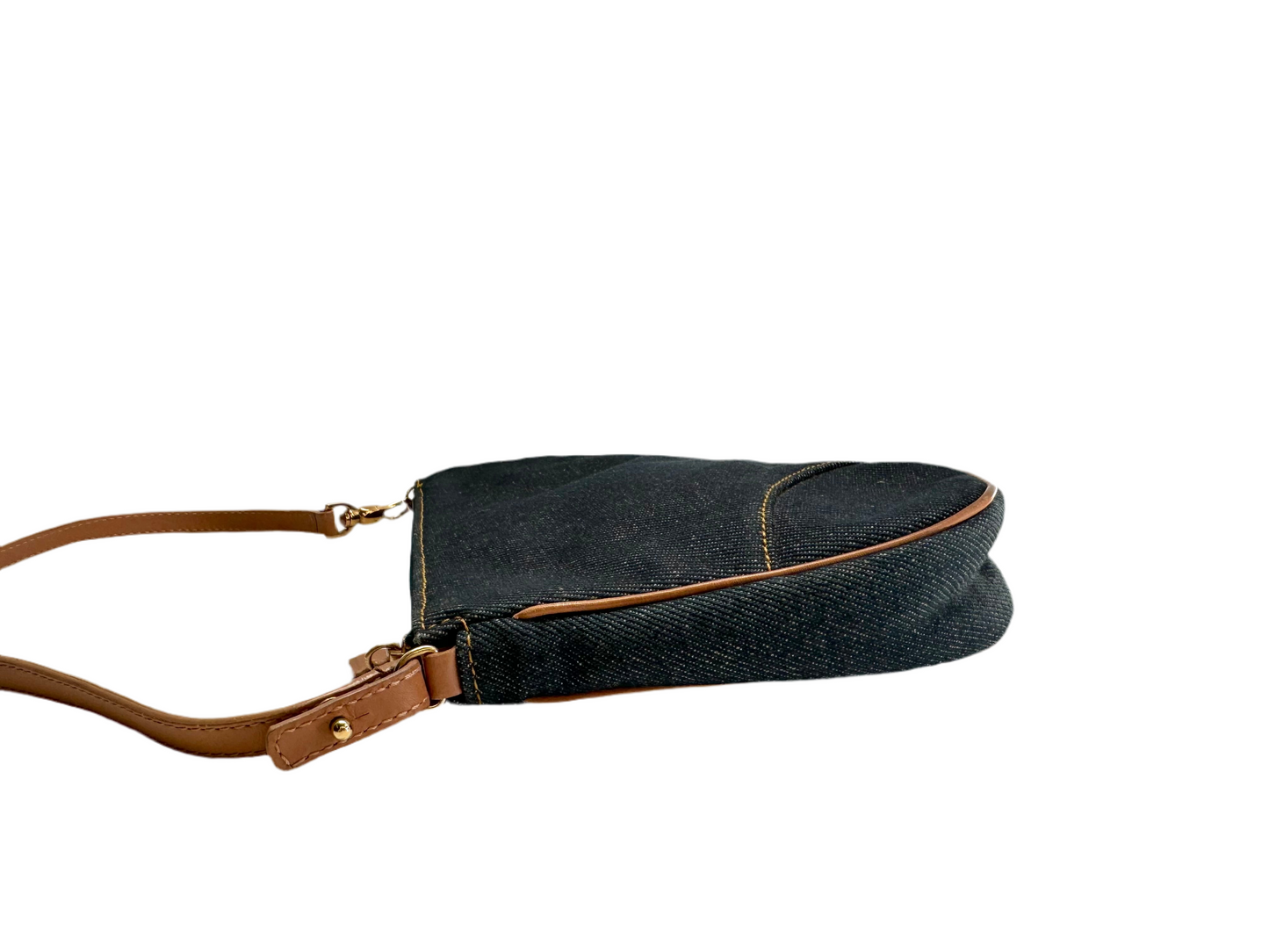 CHRISTIAN DIOR Denim Saddle Pochette Blue