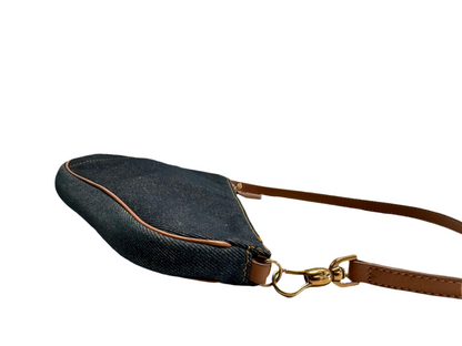 CHRISTIAN DIOR Denim Saddle Pochette Blue