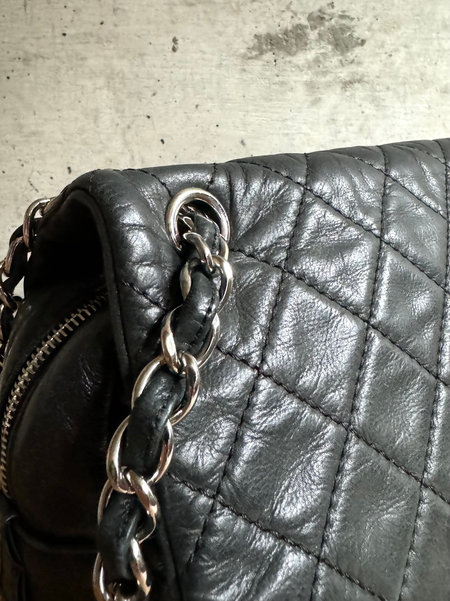 CHANEL Black Leather Casual Journey Flap Bag