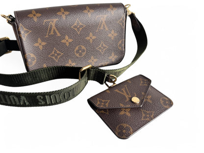 LOUIS VUITTON Monogram Felicie Strap & Go Kaki