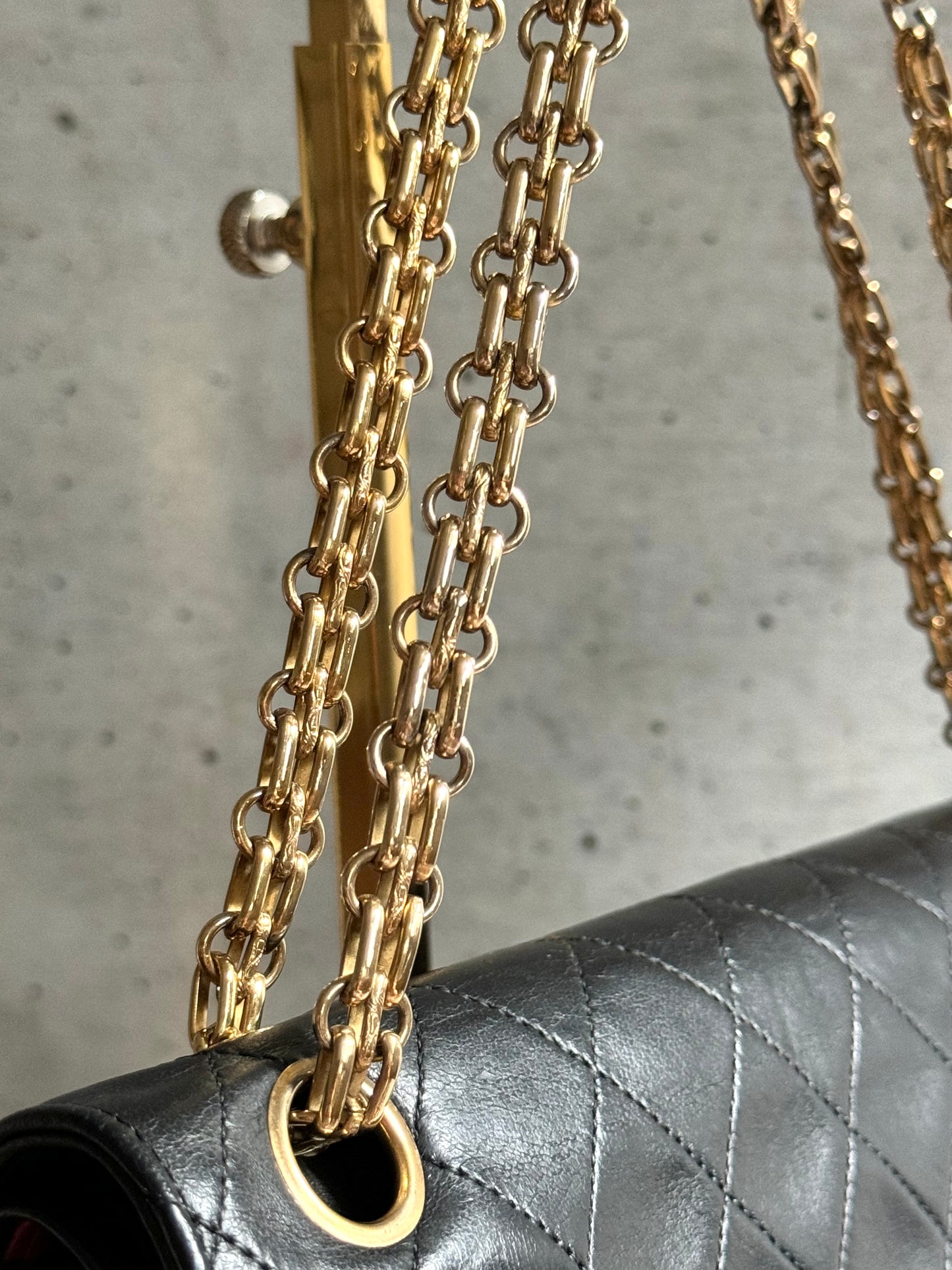 CHANEL Lambskin Medium Mademoiselle Chain Double Flap Bag