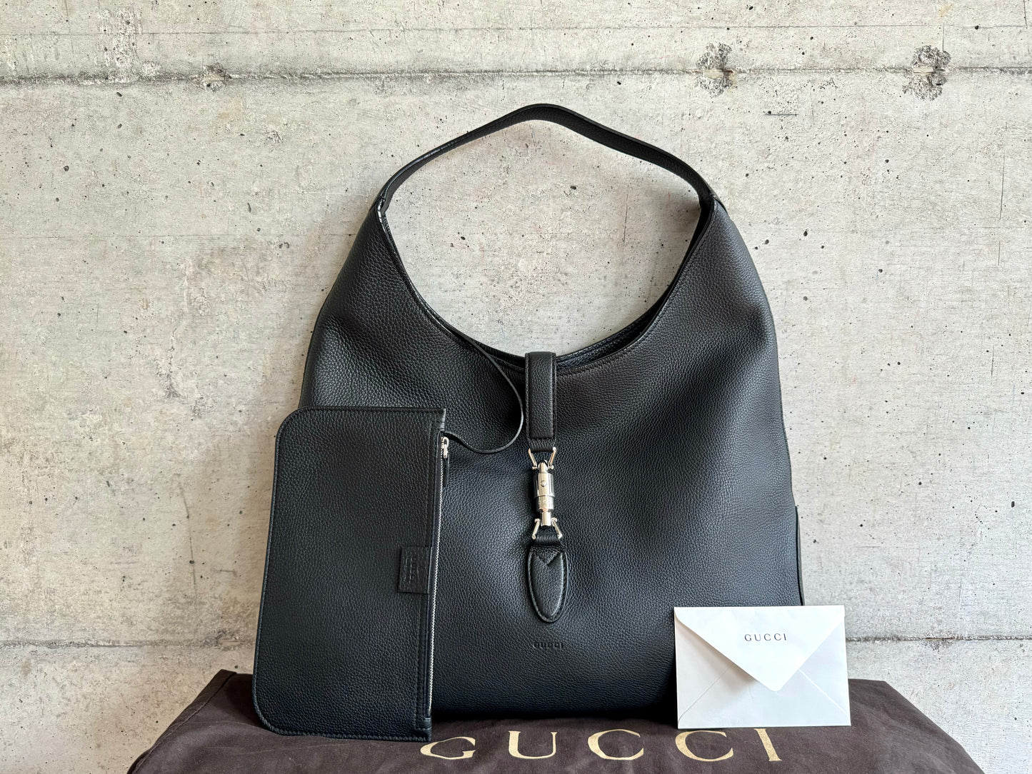 GUCCI Soft Grained Calfskin Large Jackie Hobo