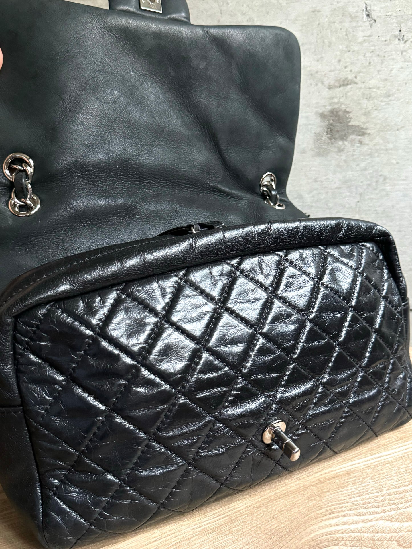 CHANEL Black Leather Casual Journey Flap Bag