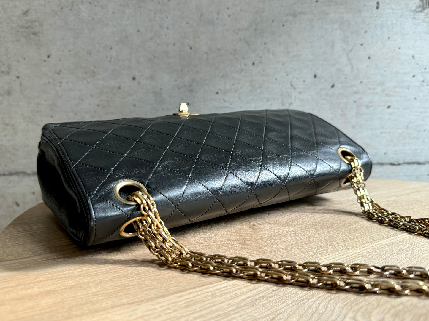 CHANEL Lambskin Medium Mademoiselle Chain Double Flap Bag