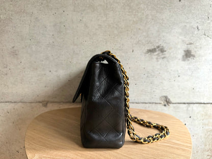 CHANEL Medium Lambskin Matelasse Single Flap Chain Bag