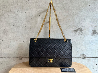 CHANEL Lambskin Medium Mademoiselle Chain Double Flap Bag