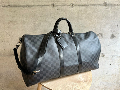 LOUIS VUITTON Damier Graphite Keepall Bandouliere 55