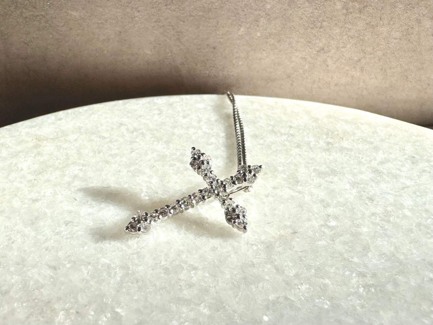 0.5ct Diamonds Cross Necklace in Platinum