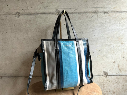 BALENCIAGA Agneau Arena Multicolor XS Bazar Shopper Tote