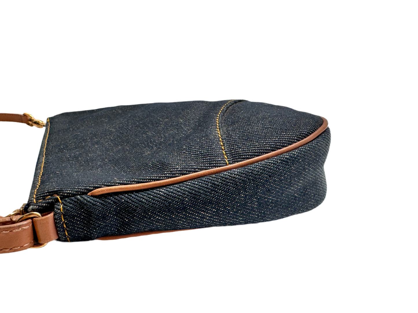 CHRISTIAN DIOR Denim Saddle Pochette Blue