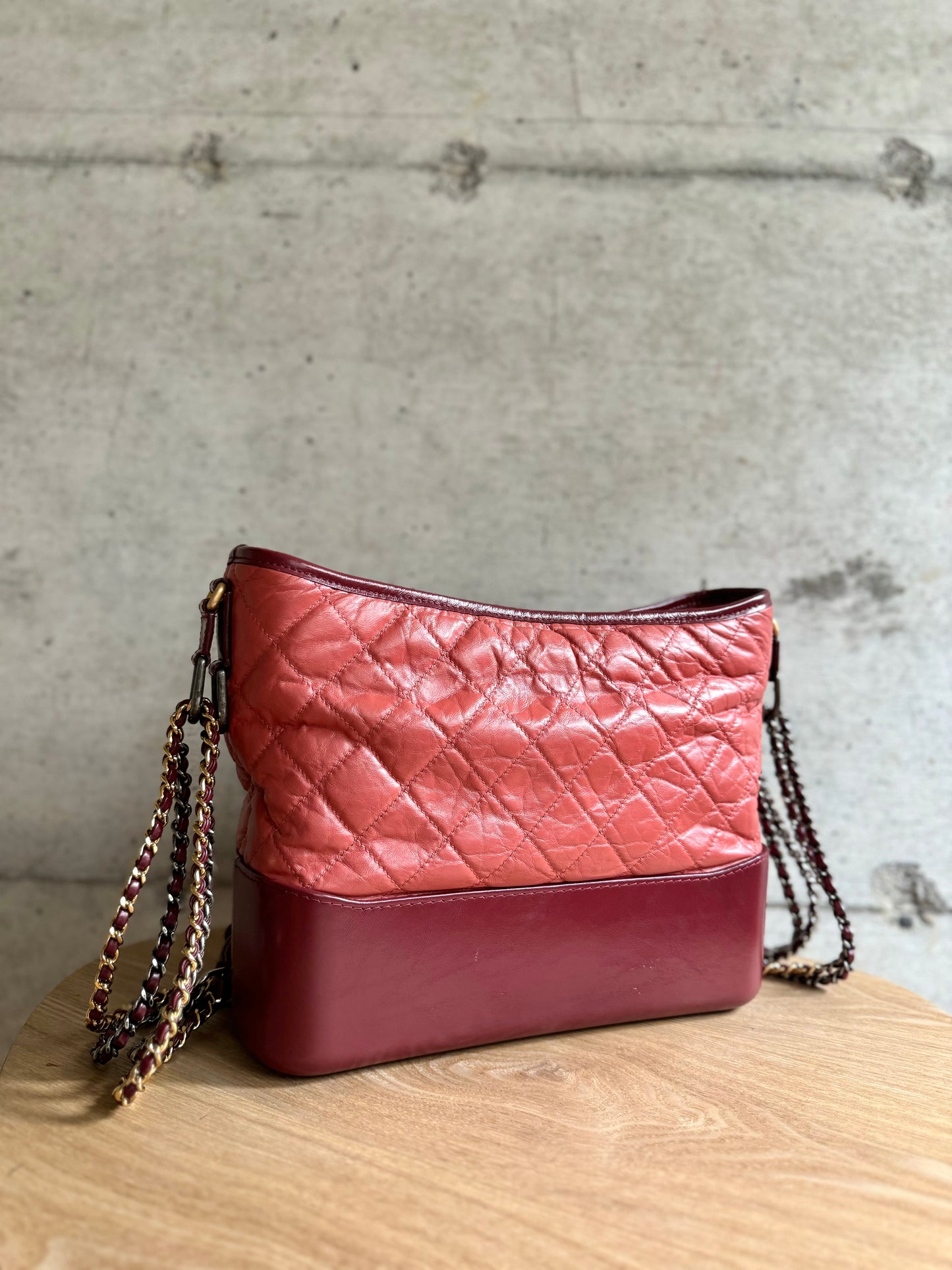 CHANEL Aged Calfskin Quilted Medium Gabrielle Hobo