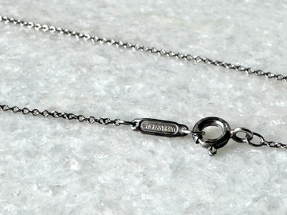 TIFFANY & CO. Sterling Silver Enamel Return to Tiffany Double Mini Heart Tag Pendant Necklace