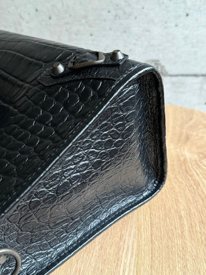 BALENCIAGA Calfskin Crocodile Embossed Classic Hardware City