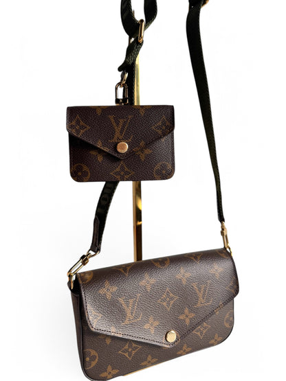 LOUIS VUITTON Monogram Felicie Strap & Go Kaki