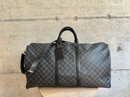 LOUIS VUITTON Damier Graphite Keepall Bandouliere 55