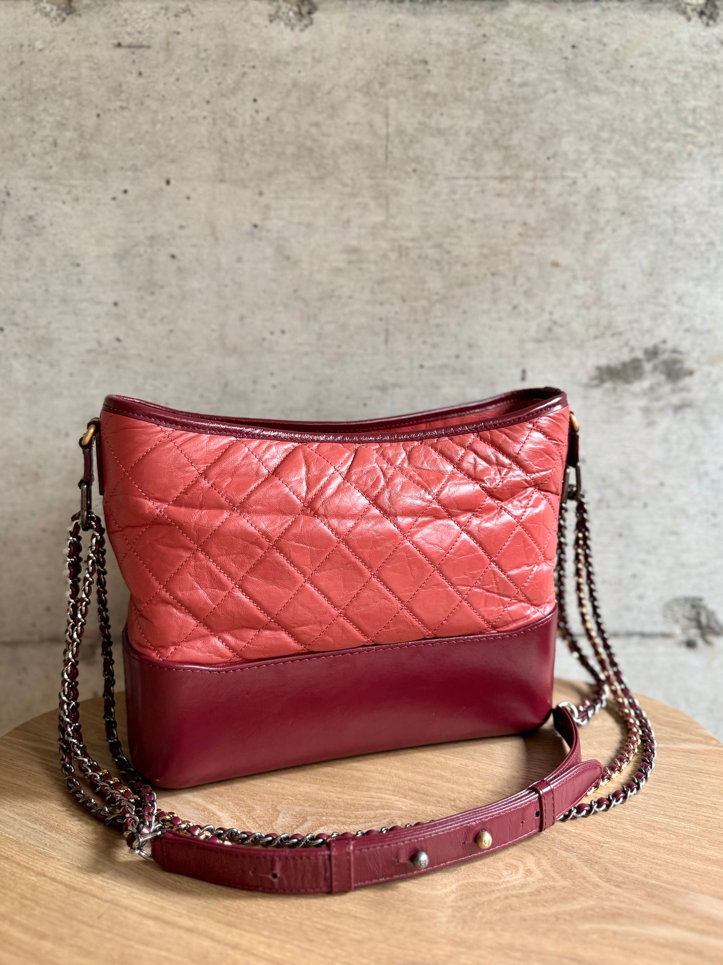 CHANEL Aged Calfskin Quilted Medium Gabrielle Hobo