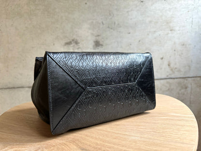 SAINT LAURENT Deli Monogram-Debossed Clutch Bag