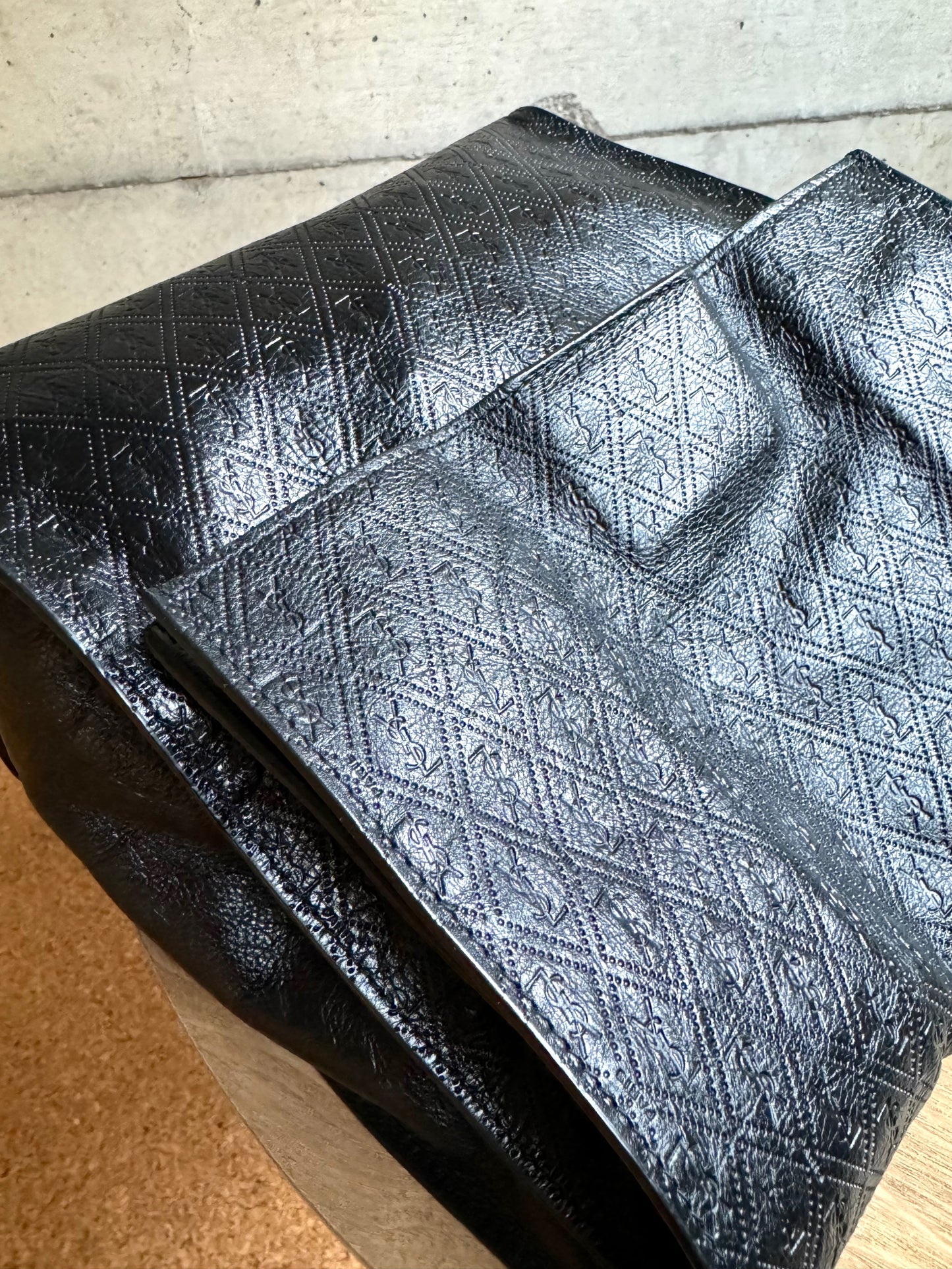 SAINT LAURENT Deli Monogram-Debossed Clutch Bag