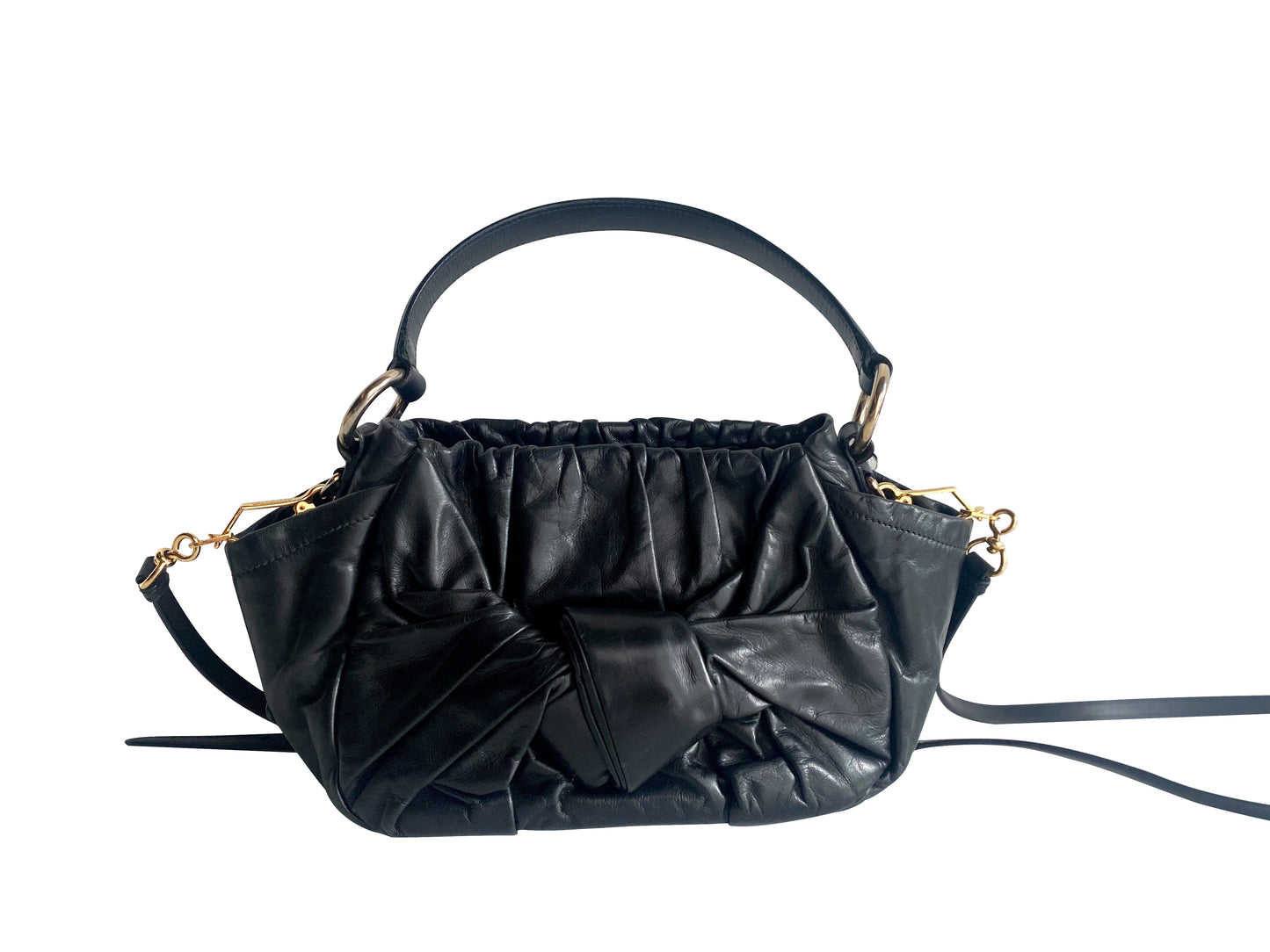 PRADA Bow Black Leather Bag