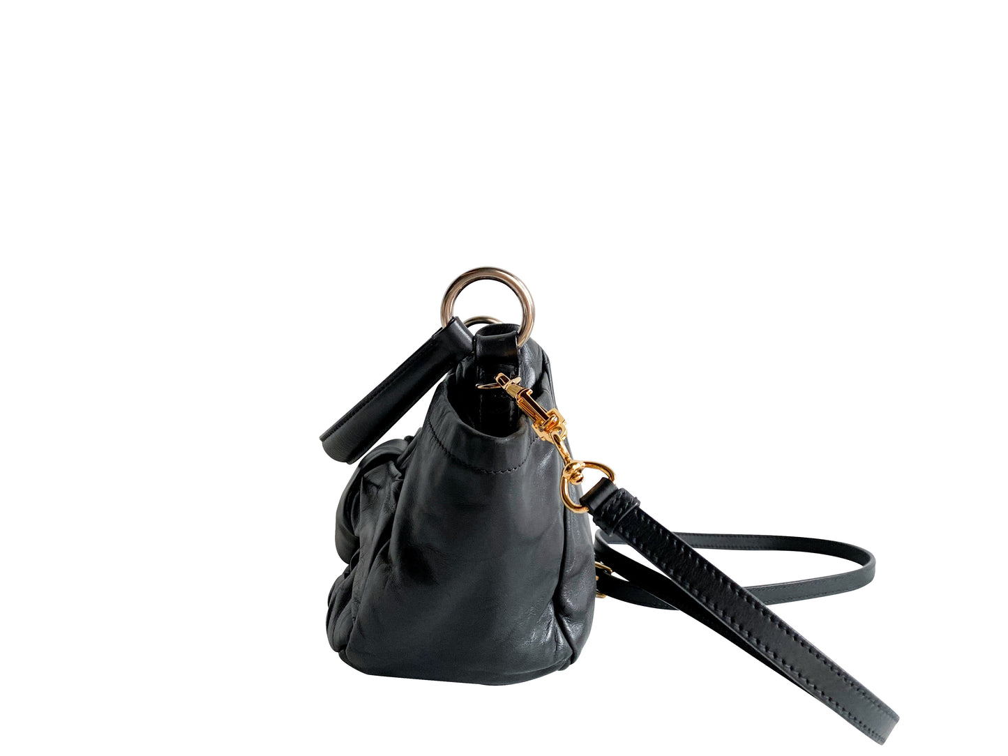 PRADA Bow Black Leather Bag