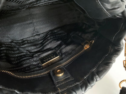 PRADA Bow Black Leather Bag