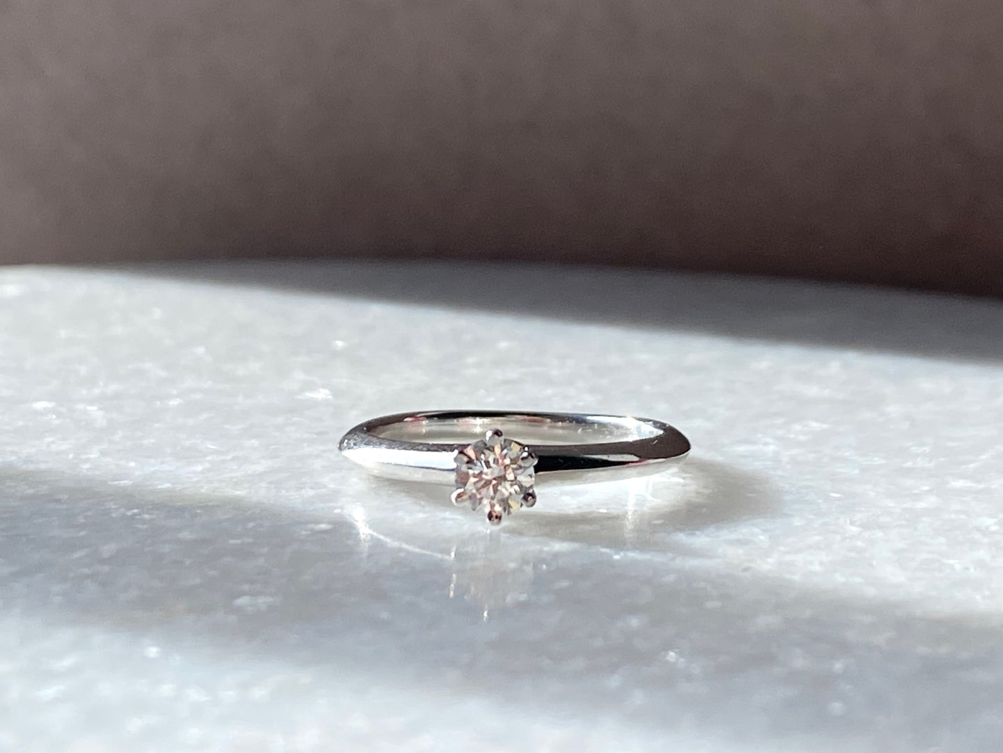 TIFFANY & CO. Solitaire Diamond Engagement Ring With Certificate