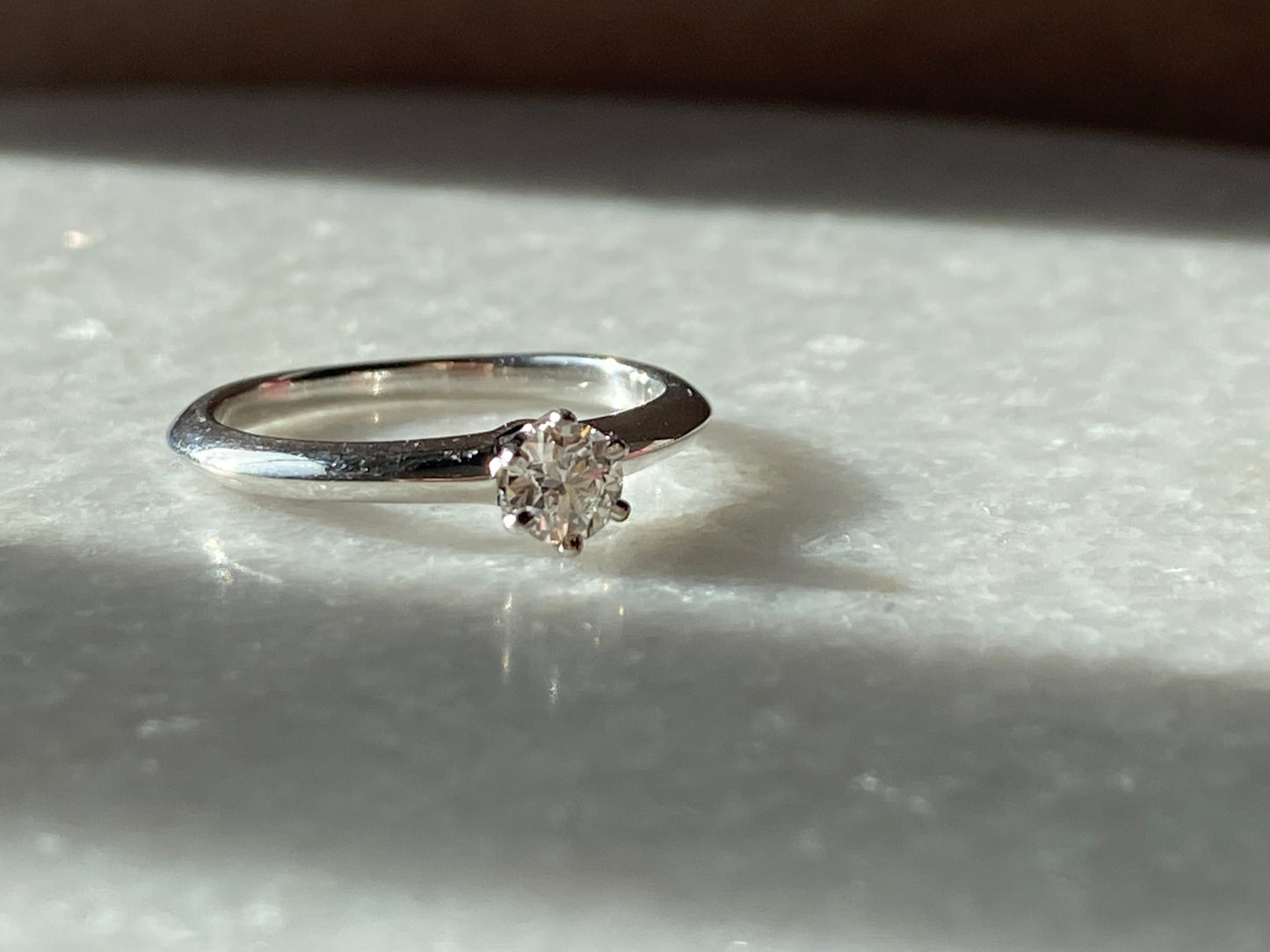 TIFFANY & CO. Solitaire Diamond Engagement Ring With Certificate