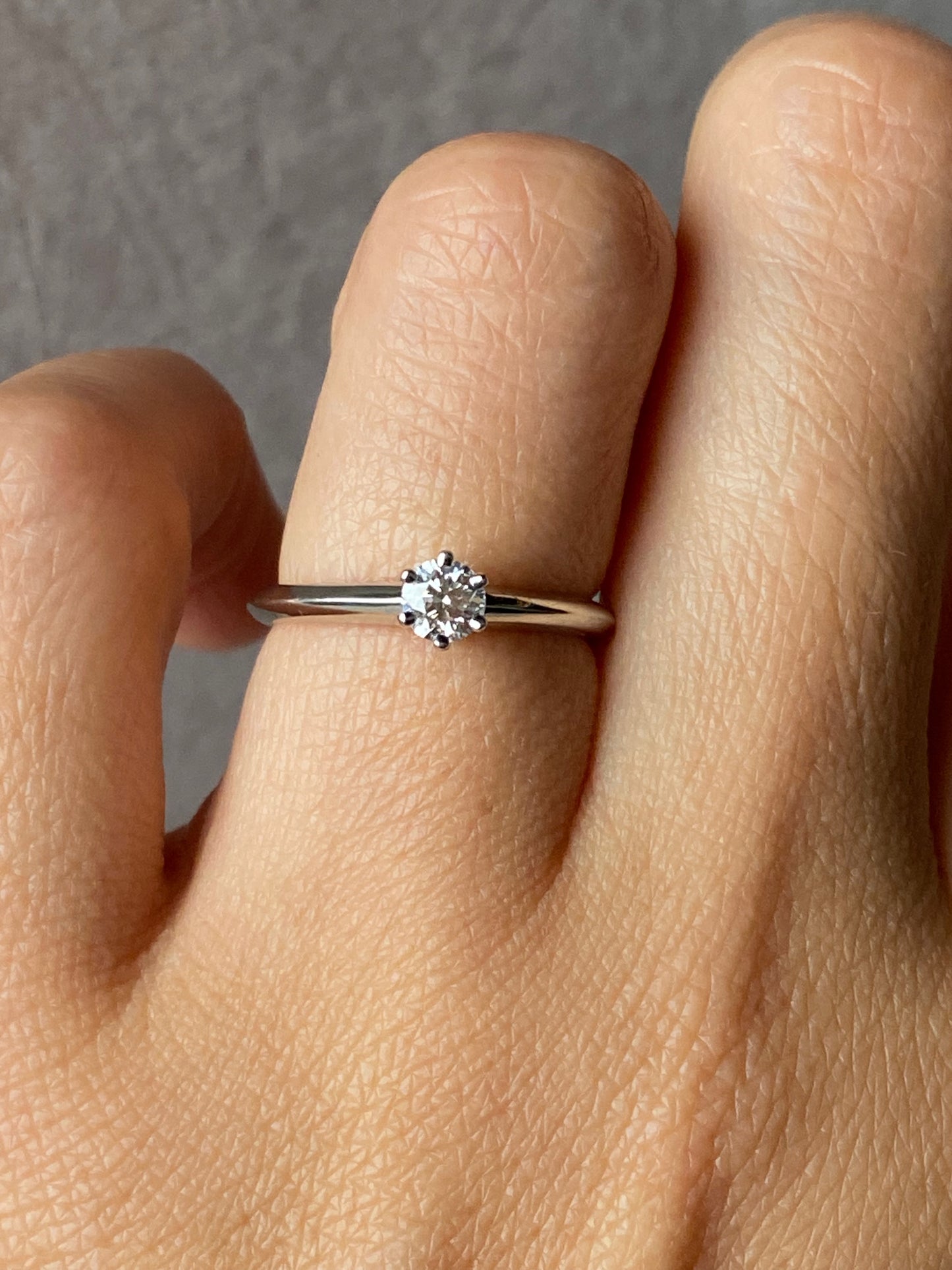 TIFFANY & CO. Solitaire Diamond Engagement Ring With Certificate