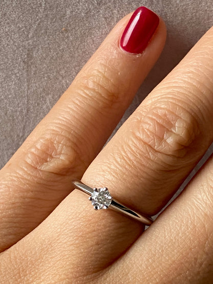 TIFFANY & CO. Solitaire Diamond Engagement Ring With Certificate