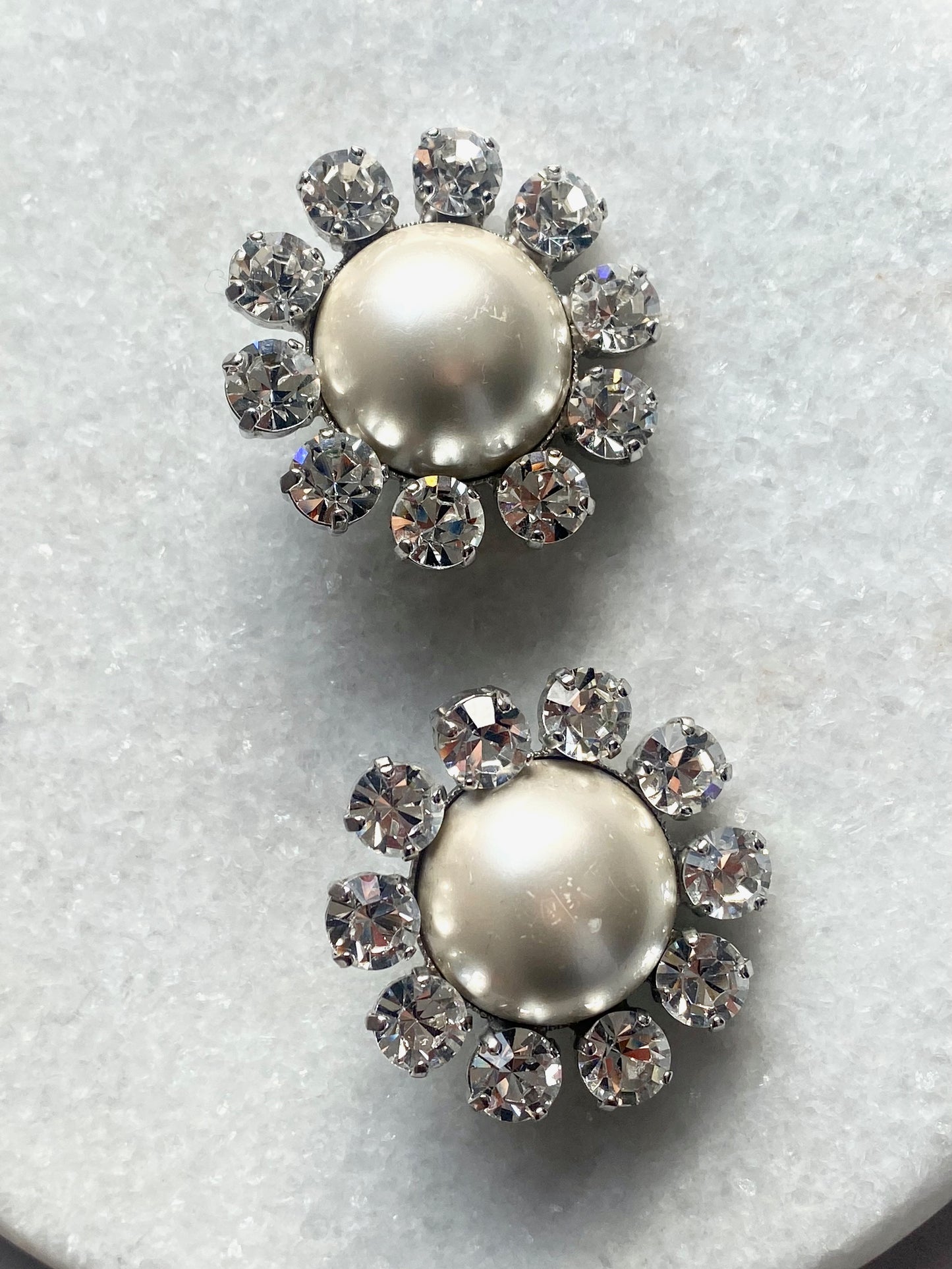 ALESSANDRA RICH Faux Pearl & Crystal Clip-On Earrings