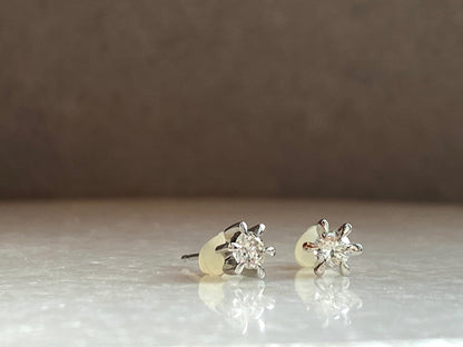 6 Prong Round Diamonds Stud Earrings