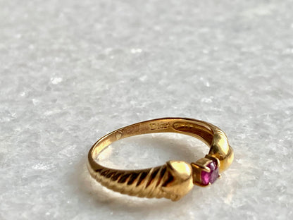 CHRISTIAN DIOR Vintage 18K Ruby Band Ring