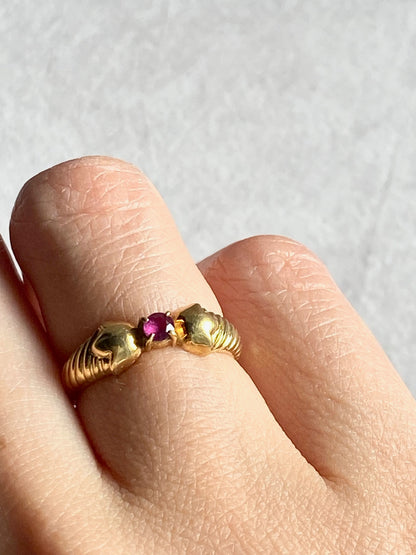 CHRISTIAN DIOR Vintage 18K Ruby Band Ring