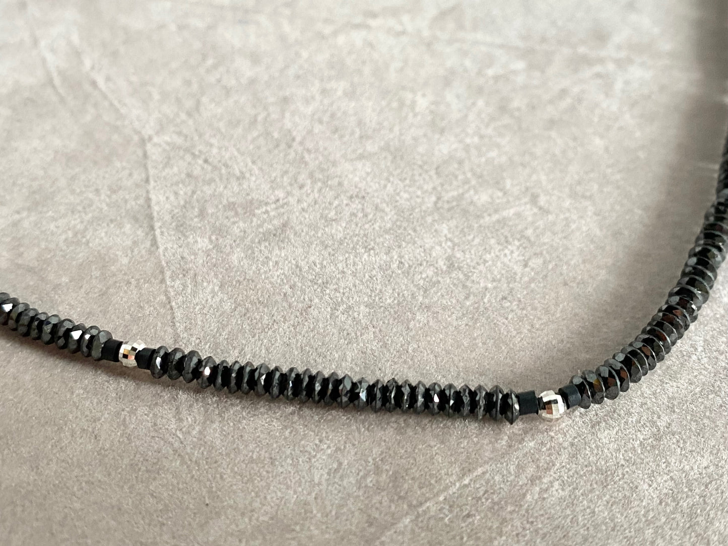 30ct Black Diamond Necklace in 18K White Gold