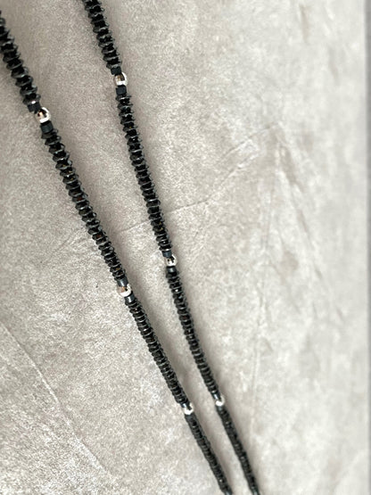 30ct Black Diamond Necklace in 18K White Gold